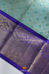 Sky Blue Silk Pattu Pavadai Unstitched Material For Kids !!!