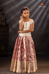 Pink Tissue Cluster Traditional Pattu Pavadai Set for Girls