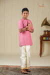 Boys Peach and Red Cotton Kurta !!!