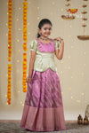 Festive Collection - Pink Floral Spindle Pattu Pavadai !!!
