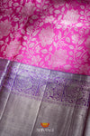 Silk Floral Pattu Pavadai Unstitched Material For Kids !!!