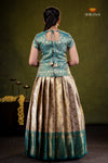 Ramar Green Golden Tulip Traditional Pattu Pavadai Set for Girls