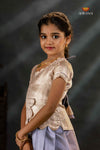 Lavander Tissue Tibu Traditional Pattu Pavadai Set for Girls