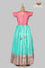 Teal Green Floral Line Long Gown For Girls !!!