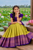 Parrot Green Thara Checks Traditional Pattu Pavadai Sets