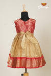 Girls Red Golden Montain Frock !!!
