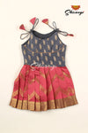 Peach Floral Link Just Born Pattu Pavadai For Babies !!!