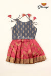 Peach Floral Link Just Born Pattu Pavadai For Babies !!!