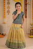Sandal Satin Creeper Traditional Pattu Pavadai Sets