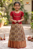 Brown Silver Bloom EMB Traditional Pattu Pavadai Sets