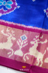 Blue Pochampally Silk Pattu Pavadai Unstitched Material For Kids !!!
