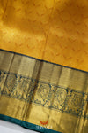Yellow Silk Pattu Pavadai Unstitched Material For Kids !!!