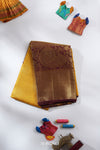 Yellow Silk Pattu Pavadai Unstitched Material For Kids !!!
