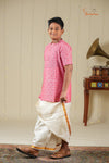 Boys Peach and Red Cotton Kurta !!!