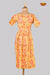 Yellow Bagru Floral Frock For Kids