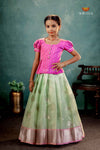 Ramar Green Silver Bird Traditional Pattu Pavadai Set for Girls