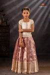 Pink Tissue Cluster Traditional Pattu Pavadai Set for Girls