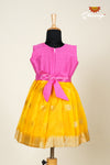 Girls Yellow Organza Temple&nbsp; Frock !!!