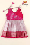 Pink Silver Rose Just Born Baby Frock
