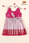 Pink Silver Rose Just Born Baby Frock