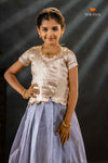 Lavander Tissue Tibu Traditional Pattu Pavadai Set for Girls