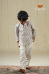 Boys Grey Ikat Cotton Kurta !!!