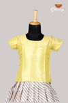 Yellow Patola Leheriya Just Born Pattu Pavadai For Babies