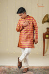 Ethnic Waer - Mustard Boys Mughal Jacquard Cotton Kurta Set !!!