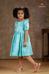 Sky Blue Fishtail Frock For Kids