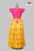 Yellow Brocade Floral  Long Gown For Girls !!!