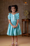Sky Blue Fishtail Frock For Kids