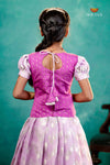 Lavender Dancing Star Traditional Pattu Pavadai Set for Girls
