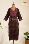 Red Kalamkari Cotton Straight Kurti For Women - AU75