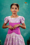 Lavender Dancing Star Traditional Pattu Pavadai Set for Girls