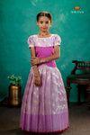 Lavender Dancing Star Traditional Pattu Pavadai Set for Girls