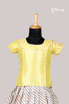 Yellow Patola Leheriya Just Born Pattu Pavadai For Babies