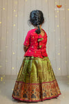 Green Mayil Iragu Traditional Pattu Pavadai Set