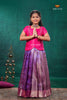 Purple Mugil Mozhi Traditional Pattu Pavadai Set for Girls