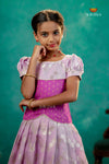 Lavender Dancing Star Traditional Pattu Pavadai Set for Girls