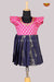 Pink With Navy Blue Baby Frock For Girls