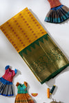 Yellow Pattu Pavadai Unstitched Material For Kids !!!