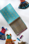 Sky BluePattu Pavadai Unstitched Material For Kids !!!