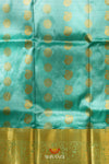 Sky Blue Silk Pattu Pavadai Unstitched Material For Kids !!!