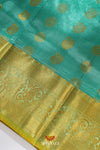 Sky Blue Silk Pattu Pavadai Unstitched Material For Kids !!!