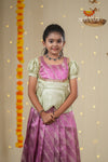 Festive Collection - Pink Floral Spindle Pattu Pavadai !!!