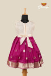 Girls Magenta Organza Temple Frock !!!