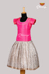 Pink Patola LeheriyaJust Born Pattu Pavadai For Babies