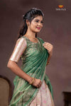 GreenBird of Paradise Half Saree | Lehenga For Girls