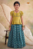Peacock Blue Sunset Creeper Traditional Pattu Pavadai Sets