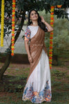 White Radhai Half Saree | Lehenga For Girls